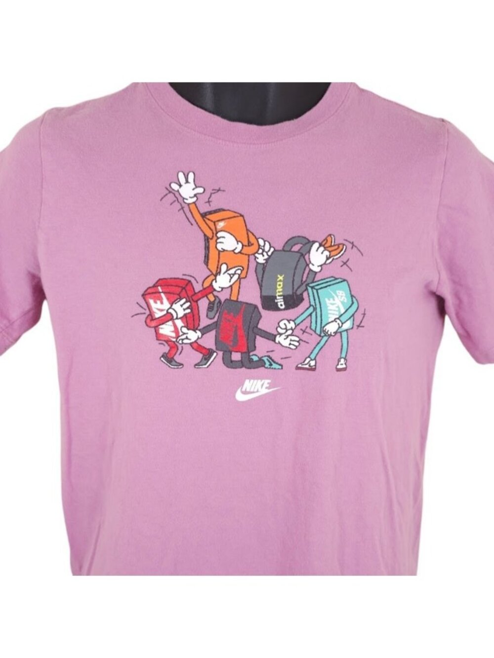 Nike T Shirt Womens Size Medium Pink Dancing Shoe Boxes Streetwear